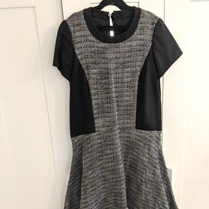 Madewell Drop-Waist Grey Tweed Dress
